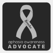 Aphasia Advocate Black Square Sticker (Voorkant)