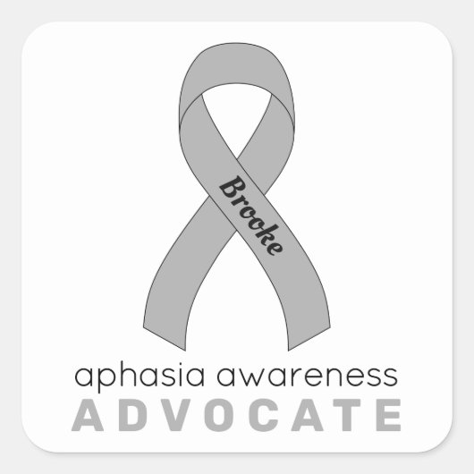 Aphasia Advocate White Square Sticker (Voorkant)
