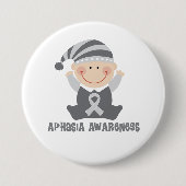 Aphasia Awareness Cute Silver ribbon Button (Voorkant)