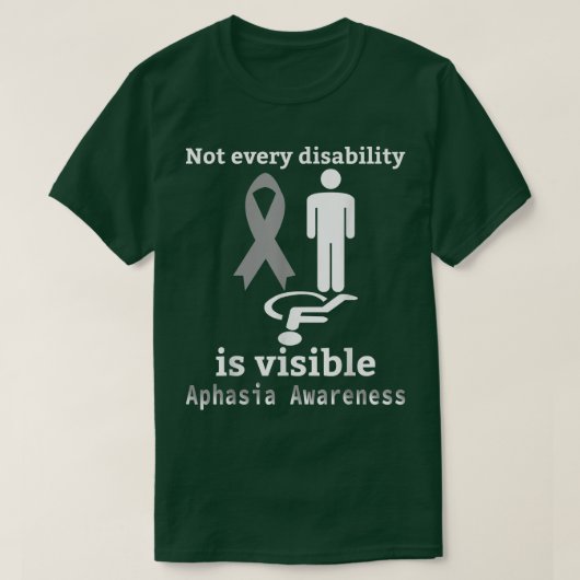 Aphasia Awareness Grey Ribbon Support  T-shirt (Design voorkant)