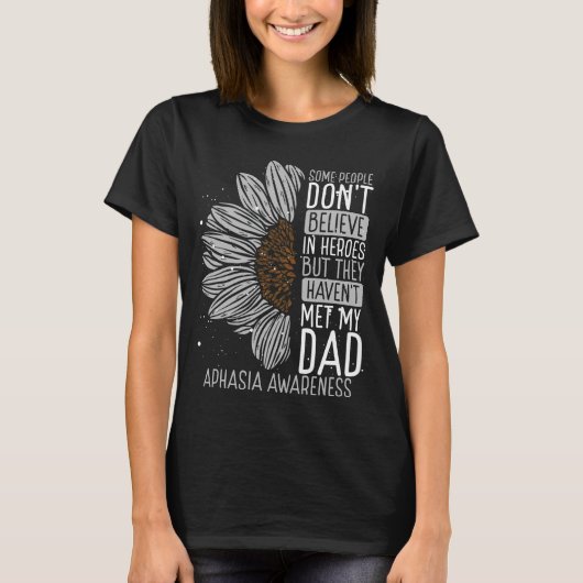 Aphasia Awareness Ribbon Dad Aphasia Warrior T-shirt (Voorkant)