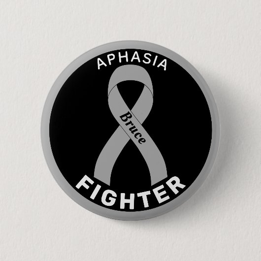 Aphasia Fighter Ribbon Black Button (Voorkant)