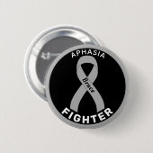 Aphasia Fighter Ribbon Black Button (Voorkant /achterkant)