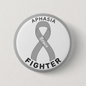 Aphasia Fighter Ribbon White Button (Voorkant)
