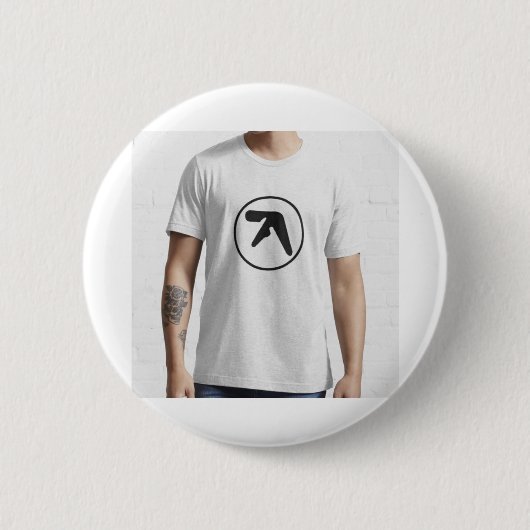 Aphex Twin Merchandise Essential T-Shirt Ronde Button 5,7 Cm (Voorkant)