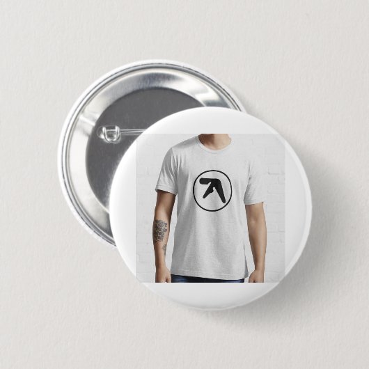 Aphex Twin Merchandise Essential T-Shirt Ronde Button 5,7 Cm (Voorkant /achterkant)