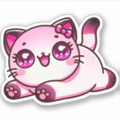 Aphmau, Kawaii Chan, Meemeows, Schattigee kat, Sti Sticker (Voorkant)