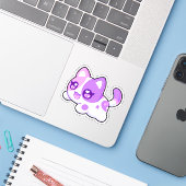Aphmau, Meemeows, Schattigee kat, Paarse Kawaii St Sticker (Laptop met iPhone)