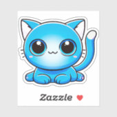 Aphmau, Pierce, Meemeows, Schattige Cat, Blauw, St Sticker (Vel)
