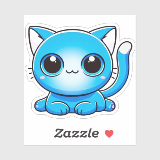Aphmau, Pierce, Meemeows, Schattige Cat, Blauw, St Sticker (Vel)