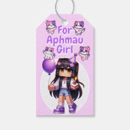 Aphmau Style, Verjaardagsmeisje, Schattigee Gamer, Cadeaulabel