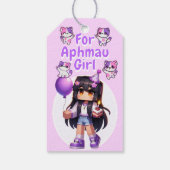 Aphmau Style, Verjaardagsmeisje, Schattigee Gamer, Cadeaulabel (Achterkant)