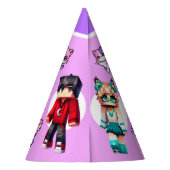 Aphmau Style, Verjaardagsmeisje, Schattigee Gamer, Feesthoedjes (Achterkant)