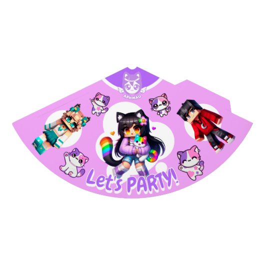 Aphmau Style, Verjaardagsmeisje, Schattigee Gamer, Feesthoedjes (Voorkant)