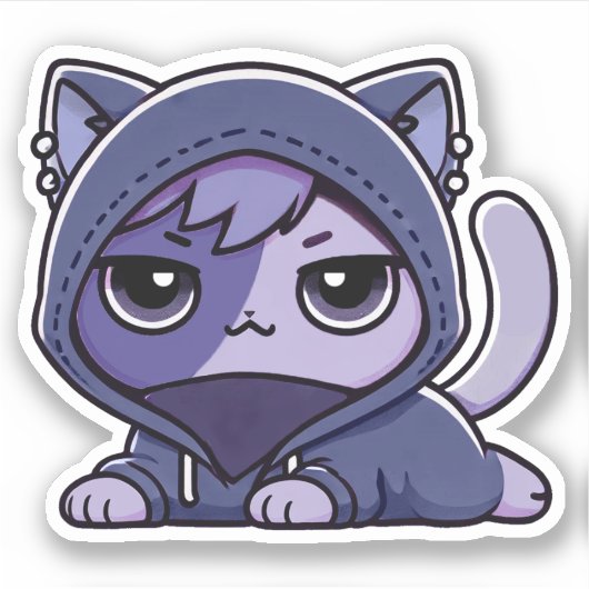 Aphmau, Zane, Meemeows, Schattigee kat, Gothic, St Sticker (Voorkant)