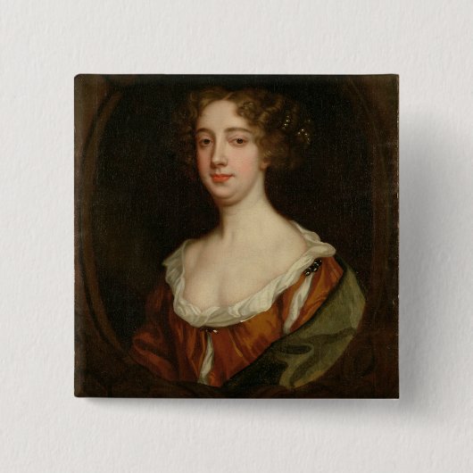 Aphra Behn (1640-89) (olie op doek) Vierkante Button 5,1 Cm (Voorkant)
