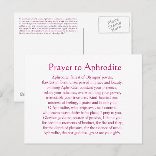 Aphrodite Briefkaart (Voorkant / Achterkant)