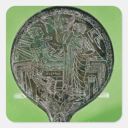 Aphrodite die Helen overhaalt om Parijs te volgen Vierkante Sticker (Voorkant)