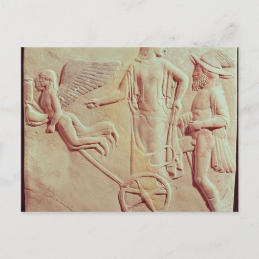 Aphrodite en Hermes die op een blokkenwagen Briefkaart (Voorkant)