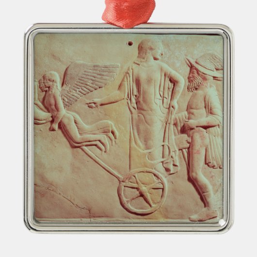 Aphrodite en Hermes die op een chariot rijden Metalen Ornament (Voorkant)