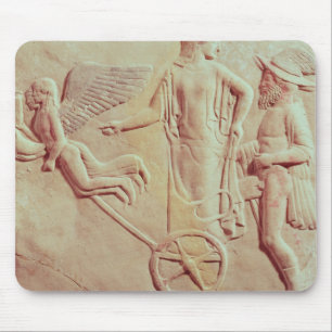 Aphrodite en Hermes die op een chariot rijden Muismat