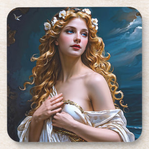 Aphrodite: Godin van Liefde en Licht Bier Onderzetter