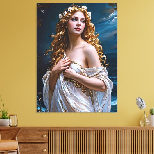Aphrodite: Godin van Liefde en Licht Canvas Afdruk (Insitu (Woonkamer))
