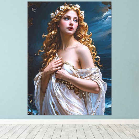 Aphrodite: Godin van Liefde en Licht Canvas Afdruk (Insitu (Houten vloer))
