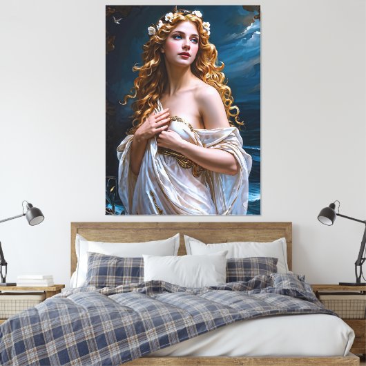 Aphrodite: Godin van Liefde en Licht Canvas Afdruk (Insitu (Slaapkamer))