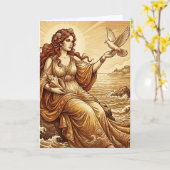 Aphrodite Greek Goddess Greeting Card Kaart (Gele Bloem)