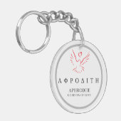 Aphrodite Greek Goddess of Love Dove Design Sleutelhanger (Voorkant Links)