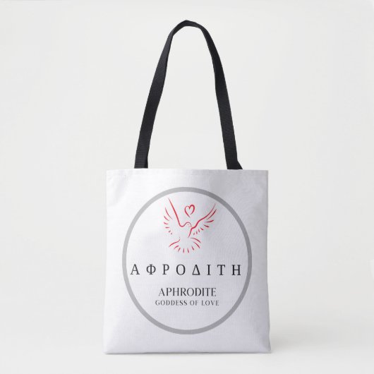Aphrodite Greek Goddess of Love Dove Design Tote Bag (Voorkant)
