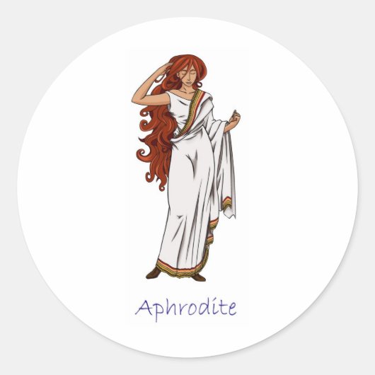 Aphrodite - Griekse godin Ronde Sticker (Voorkant)