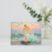 Aphrodite Rising from Seashell at the Ocean Shore Briefkaart (Staand voorkant)