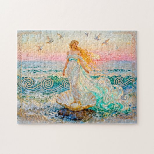 Aphrodite Rising from Seashell at the Ocean Shore Legpuzzel (Horizontaal)