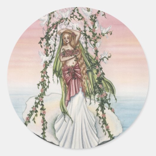 Aphrodite Ronde Sticker (Voorkant)