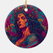 Aphrodite's Embrace: Godin van de Liefde Keramisch Ornament (Achterkant)