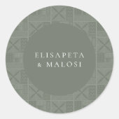 Apia bruiloft ronde sticker (Voorkant)