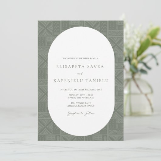 Apia bruiloft uitnodiging (Staand voorkant)