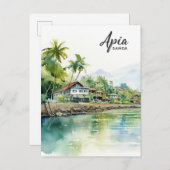 Apia Samoa Waterverf Schilderij Reizen Briefkaart (Voorkant / Achterkant)
