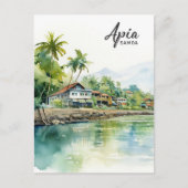 Apia Samoa Waterverf Schilderij Reizen Briefkaart (Voorkant)