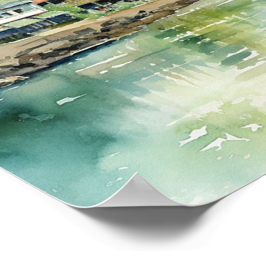 Apia Samoa Waterverf Schilderij Reizen Poster (Hoek)