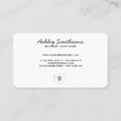 Apiarist Logo Gold Bumble Bee Honeycomb Visitekaartje (Achterkant)