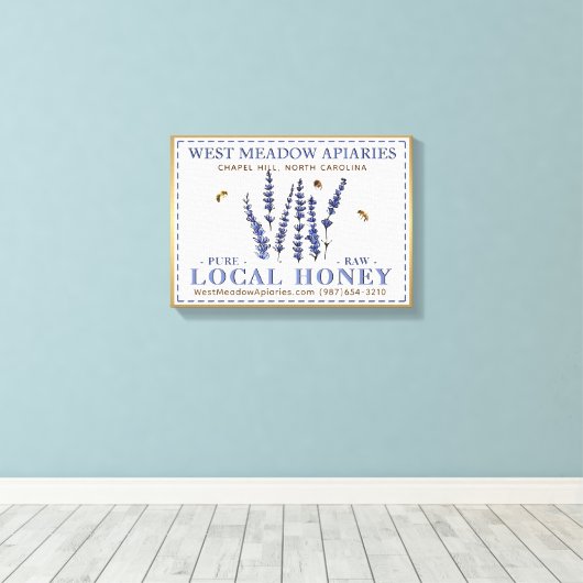 Apiary 3D Canvas Lokale Raw Honey Gold Lijst Flowe (Insitu (Houten vloer))