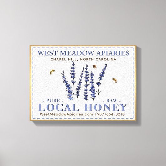 Apiary 3D Canvas Lokale Raw Honey Gold Lijst Flowe (Voorkant)