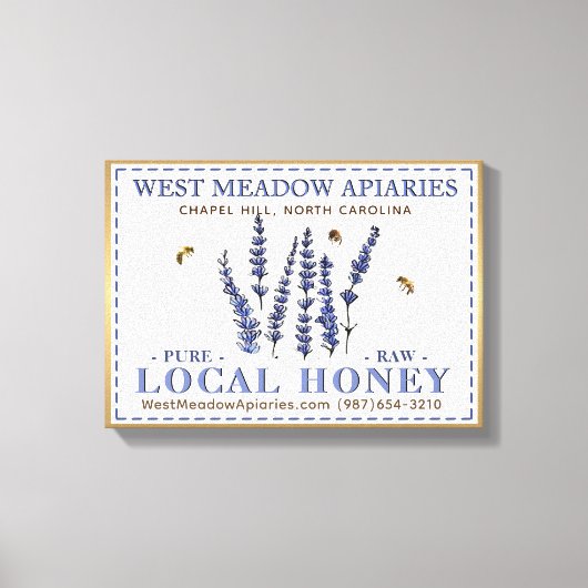 Apiary 3D Canvas Lokale Raw Honey Gold Lijst Flowe Afdruk (Voorkant)