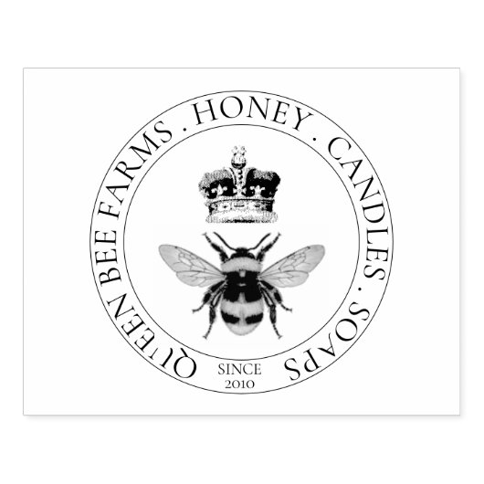 Apiary Bee en Crown Marketing Rubberstempel (Afrduk)