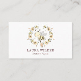 Apiary Busin waterverf Honey Bee Floral Visitekaartje