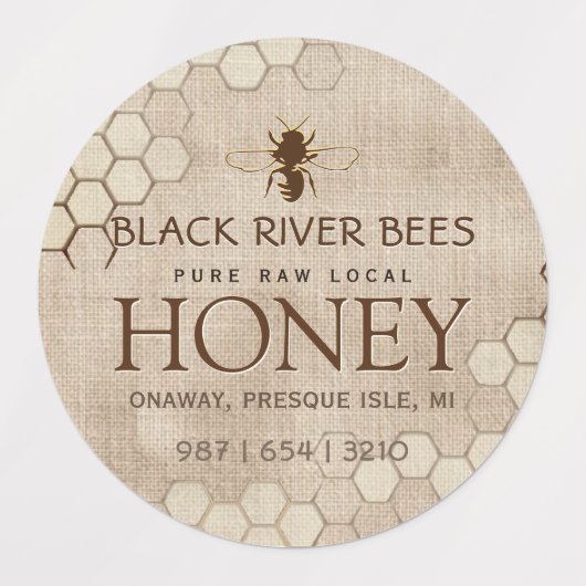 Apiary Business Patch met honingraat en bijenhonin Labels (Design 2)