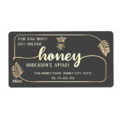 Apiary  calligraphy honey branch etiket (Voorkant)